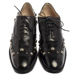 Marc Jacobs Black Leather Studded Oxfords Size 41 For Women 10 Marc Jacobs Black Leather Studded Oxfords Size 41 For Women -Marc Jacobs shop luxury women marc jacobs used shoes p399193 007