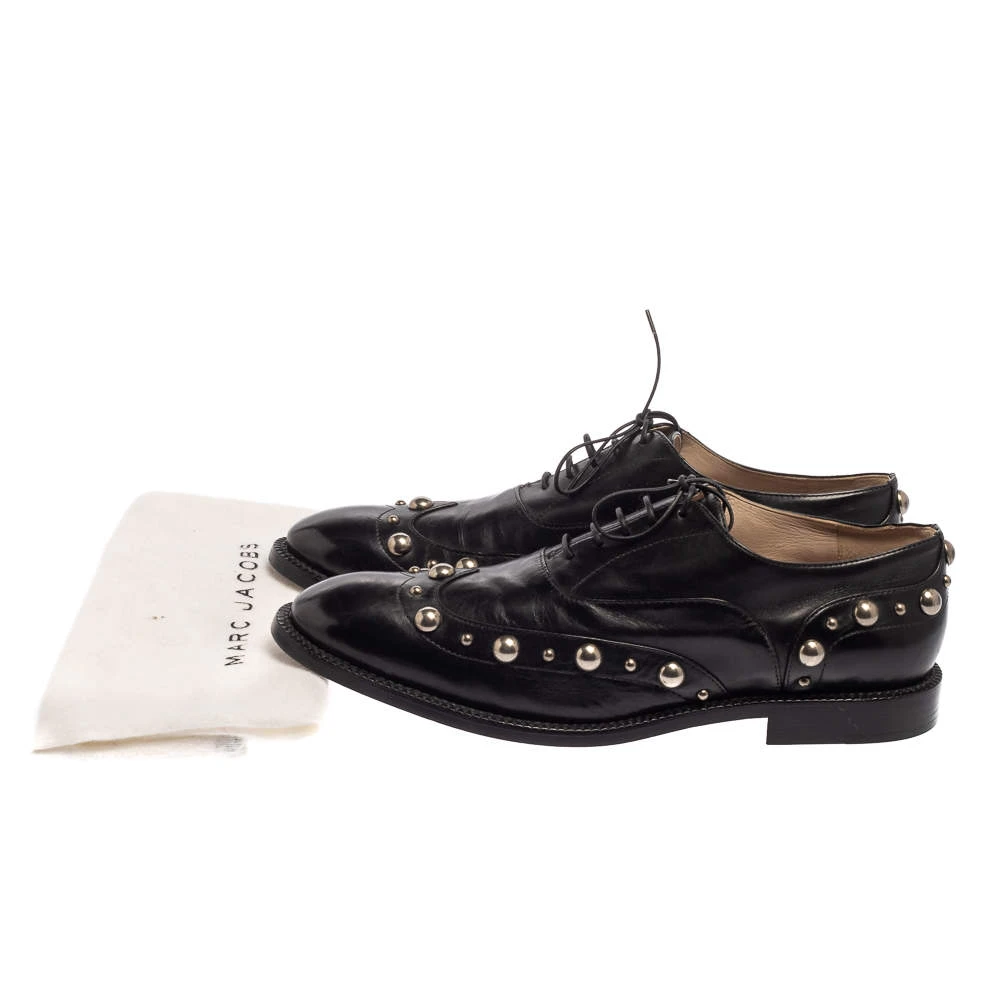 Marc Jacobs Black Leather Studded Oxfords Size 41 For Women 8 Marc Jacobs Black Leather Studded Oxfords Size 41 For Women - Image 8