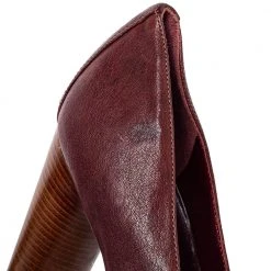 Marc By Marc Jacobs Burgundy Leather Bow Wooden Heel Pumps Sze 38 For Women -Marc Jacobs shop luxury women marc jacobs used shoes p409273 003