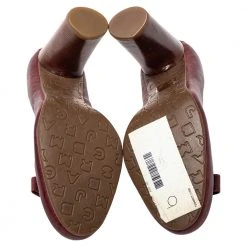 Marc By Marc Jacobs Burgundy Leather Bow Wooden Heel Pumps Sze 38 For Women -Marc Jacobs shop luxury women marc jacobs used shoes p409273 008