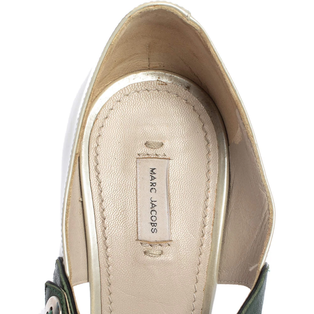 Marc Jacobs Pearl White Patent Leather Peep Toe Sandals Size 40 For Women 7 Marc Jacobs Pearl White Patent Leather Peep Toe Sandals Size 40 For Women - Image 7