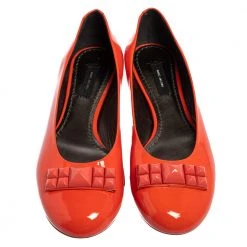 Marc Jacobs Orange Patent Leather Embellished Bow Ballet Flats Size 37.5 For Women 10 Marc Jacobs Orange Patent Leather Embellished Bow Ballet Flats Size 37.5 For Women -Marc Jacobs shop luxury women marc jacobs used shoes p421864 007