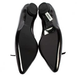 Marc Jacobs Dark Burgundy Leather Bow Pointed Toe Ballet Flats Size 38.5 For Women -Marc Jacobs shop luxury women marc jacobs used shoes p421907 005