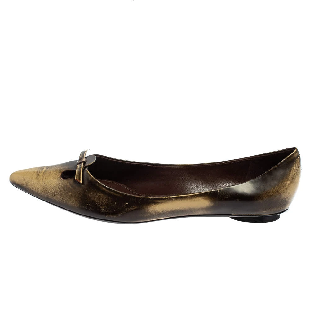 Marc Jacobs Two Tone Leather Bow Ballet Flats Size 38.5 For Women 2 Marc Jacobs Two Tone Leather Bow Ballet Flats Size 38.5 For Women - Image 2