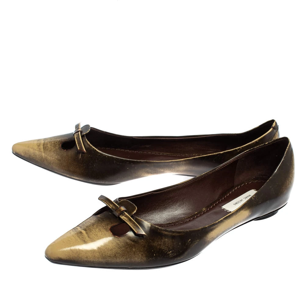 Marc Jacobs Two Tone Leather Bow Ballet Flats Size 38.5 For Women 4 Marc Jacobs Two Tone Leather Bow Ballet Flats Size 38.5 For Women - Image 4