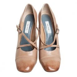 Marc Jacobs Beige Leather Mary Jane Pumps Size 39 For Women -Marc Jacobs shop luxury women marc jacobs used shoes p422174 006