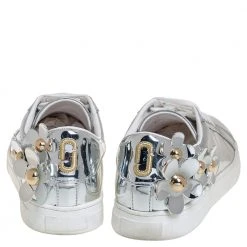 Marc Jacobs Silver Patent Leather Daisy Low Top Sneakers Size 41 For Women -Marc Jacobs shop luxury women marc jacobs used shoes p453220 003