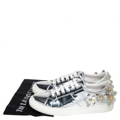 Marc Jacobs Silver Patent Leather Daisy Low Top Sneakers Size 41 For Women -Marc Jacobs shop luxury women marc jacobs used shoes p453220 009