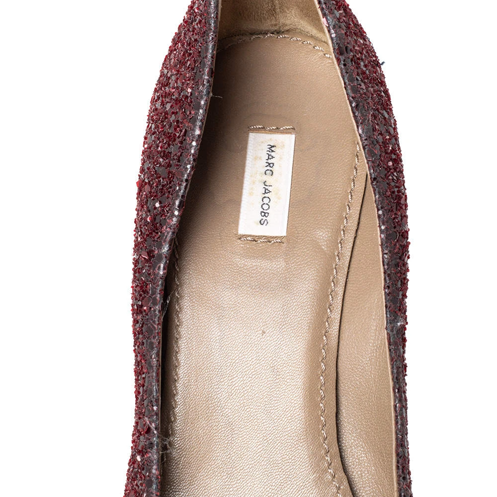 Marc Jacobs Burgundy Glitter Slip On Pumps Size 37 For Women 7 Marc Jacobs Burgundy Glitter Slip On Pumps Size 37 For Women - Image 7