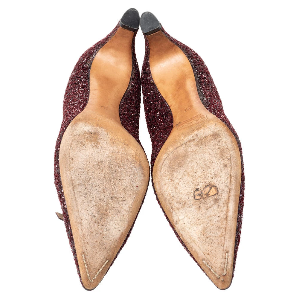Marc Jacobs Burgundy Glitter Slip On Pumps Size 37 For Women 6 Marc Jacobs Burgundy Glitter Slip On Pumps Size 37 For Women - Image 6