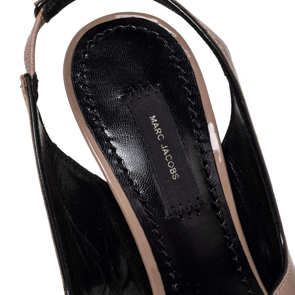 Marc Jacobs Beige Patent Leather Strappy Slingback Sandals Size 36.5 For Women 7 Marc Jacobs Beige Patent Leather Strappy Slingback Sandals Size 36.5 For Women - Image 7