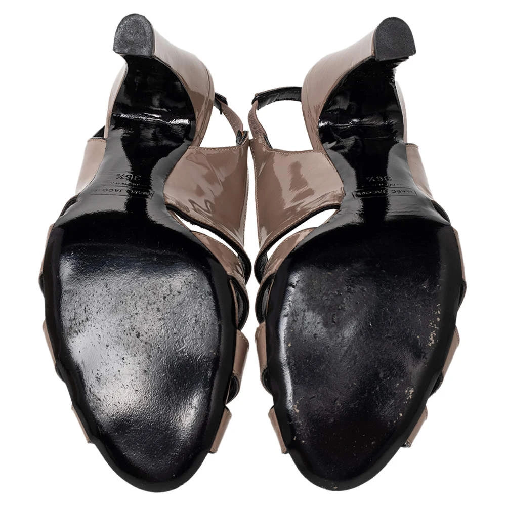 Marc Jacobs Beige Patent Leather Strappy Slingback Sandals Size 36.5 For Women 6 Marc Jacobs Beige Patent Leather Strappy Slingback Sandals Size 36.5 For Women - Image 6