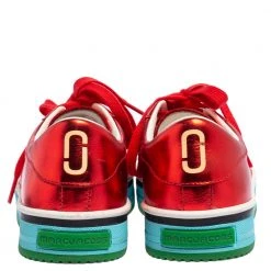 Marc Jacobs Metallic Red Leather Low Top Sneakers Size 37 For Women -Marc Jacobs shop luxury women marc jacobs used shoes p493621 002