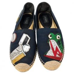 Marc Jacobs Black Canvas Espadrille Flats Size 38 For Women -Marc Jacobs shop luxury women marc jacobs used shoes p496240 008