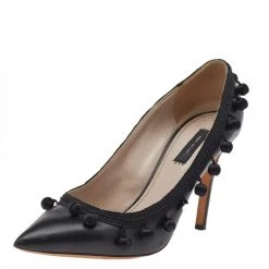 Marc Jacobs Black Leather Embellished Pumps Size 39 For Women