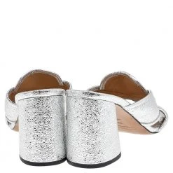 Marc Jacobs Metallic Silver Crackle Leather Criss Cross Slide Sandals Size 39 For Women 12 Marc Jacobs Metallic Silver Crackle Leather Criss Cross Slide Sandals Size 39 For Women -Marc Jacobs shop luxury women marc jacobs used shoes p519762 004