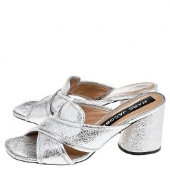 Marc Jacobs Metallic Silver Crackle Leather Criss Cross Slide Sandals Size 39 For Women 11 Marc Jacobs Metallic Silver Crackle Leather Criss Cross Slide Sandals Size 39 For Women -Marc Jacobs shop luxury women marc jacobs used shoes p519762 008
