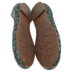 Marc Jacobs Green/Black Braided Leather Ballet Flats Size 38 For Women -Marc Jacobs shop luxury women marc jacobs used shoes p551400 001