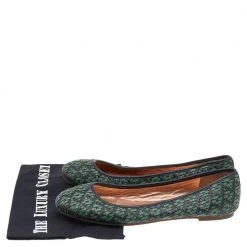 Marc Jacobs Green/Black Braided Leather Ballet Flats Size 38 For Women -Marc Jacobs shop luxury women marc jacobs used shoes p551400 007