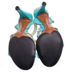 Marc Jacobs Blue Leather Embellished Ankle Strap Sandals Size 38 For Women 13 Marc Jacobs Blue Leather Embellished Ankle Strap Sandals Size 38 For Women -Marc Jacobs shop luxury women marc jacobs used shoes p596564 008