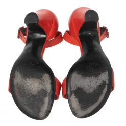 Marc Jacobs Red Leather Studded Ankle Strap Sandals Size 37 For Women 15 Marc Jacobs Red Leather Studded Ankle Strap Sandals Size 37 For Women -Marc Jacobs shop luxury women marc jacobs used shoes p599680 005