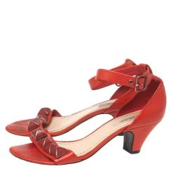 Marc Jacobs Red Leather Studded Ankle Strap Sandals Size 37 For Women 13 Marc Jacobs Red Leather Studded Ankle Strap Sandals Size 37 For Women -Marc Jacobs shop luxury women marc jacobs used shoes p599680 008
