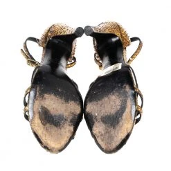 Marc Jacobs Metallic Gold Python Ankle Strap Sandals Size 39 For Women -Marc Jacobs shop luxury women marc jacobs used shoes p617788 003