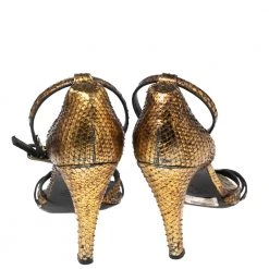 Marc Jacobs Metallic Gold Python Ankle Strap Sandals Size 39 For Women -Marc Jacobs shop luxury women marc jacobs used shoes p617788 005