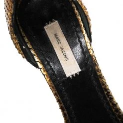 Marc Jacobs Metallic Gold Python Ankle Strap Sandals Size 39 For Women -Marc Jacobs shop luxury women marc jacobs used shoes p617788 010