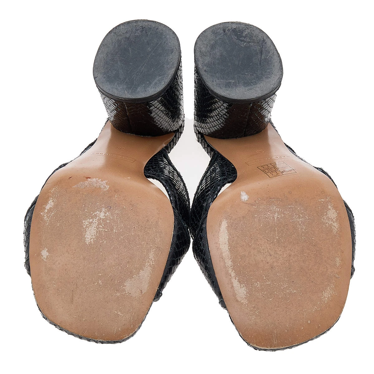 Marc Jacobs Black Snakeskin Embossed Leather Criss Cross Slide Sandals Size 38 For Women 6 Marc Jacobs Black Snakeskin Embossed Leather Criss Cross Slide Sandals Size 38 For Women - Image 6