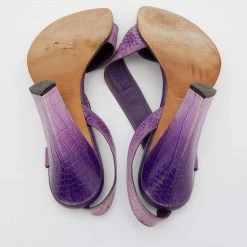 Marc Jacobs Purple Croc Embossed Leather Slingback Sandals Size 39 For Women -Marc Jacobs shop luxury women marc jacobs used shoes p653096 002