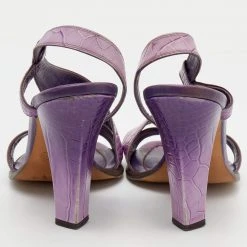 Marc Jacobs Purple Croc Embossed Leather Slingback Sandals Size 39 For Women -Marc Jacobs shop luxury women marc jacobs used shoes p653096 003