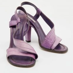 Marc Jacobs Purple Croc Embossed Leather Slingback Sandals Size 39 For Women -Marc Jacobs shop luxury women marc jacobs used shoes p653096 005