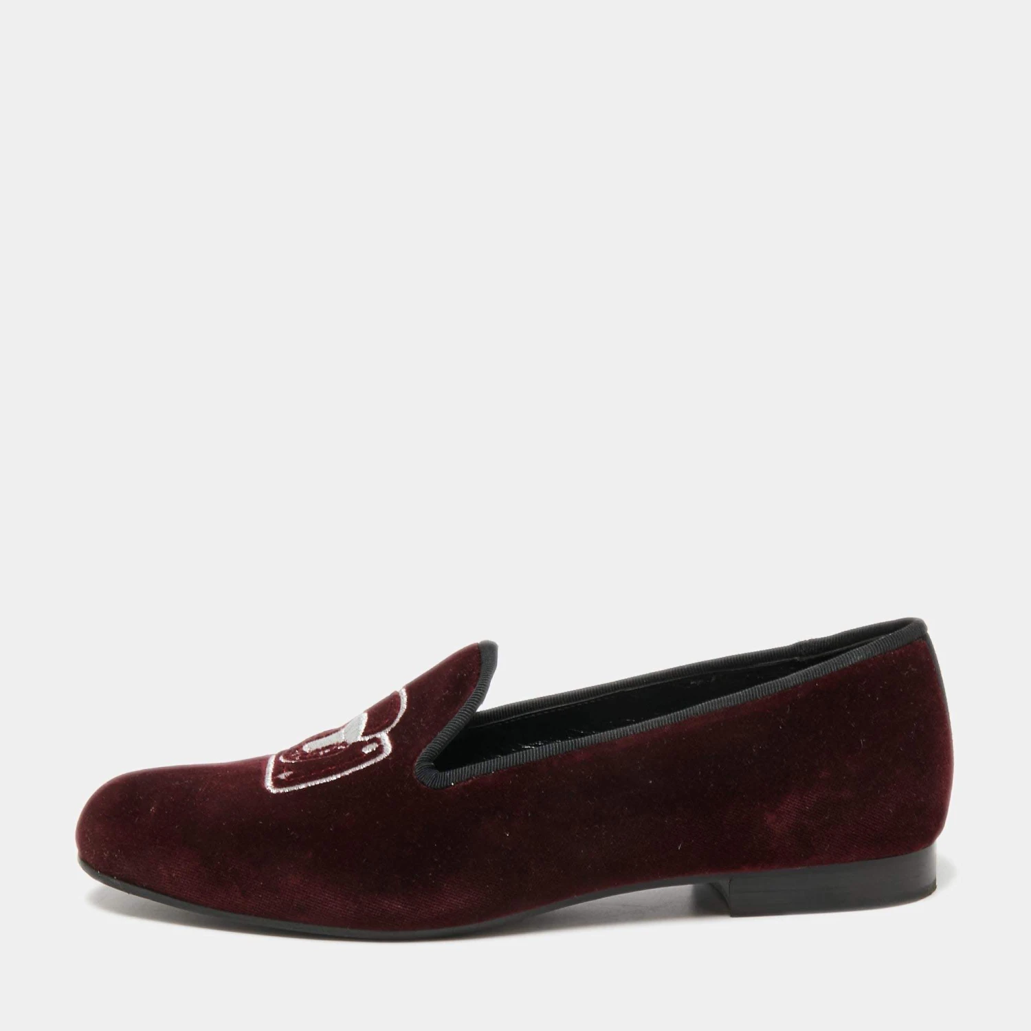 Marc Jacobs Burgundy Velvet Embroidered Smoking Slippers Size 36 For Women 1 Marc Jacobs Burgundy Velvet Embroidered Smoking Slippers Size 36 For Women