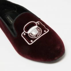 Marc Jacobs Burgundy Velvet Embroidered Smoking Slippers Size 36 For Women 15 Marc Jacobs Burgundy Velvet Embroidered Smoking Slippers Size 36 For Women -Marc Jacobs shop luxury women marc jacobs used shoes p655722 004