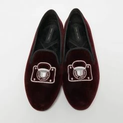 Marc Jacobs Burgundy Velvet Embroidered Smoking Slippers Size 36 For Women 11 Marc Jacobs Burgundy Velvet Embroidered Smoking Slippers Size 36 For Women -Marc Jacobs shop luxury women marc jacobs used shoes p655722 008