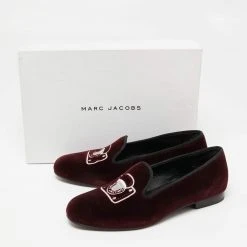 Marc Jacobs Burgundy Velvet Embroidered Smoking Slippers Size 36 For Women 17 Marc Jacobs Burgundy Velvet Embroidered Smoking Slippers Size 36 For Women -Marc Jacobs shop luxury women marc jacobs used shoes p655722 010