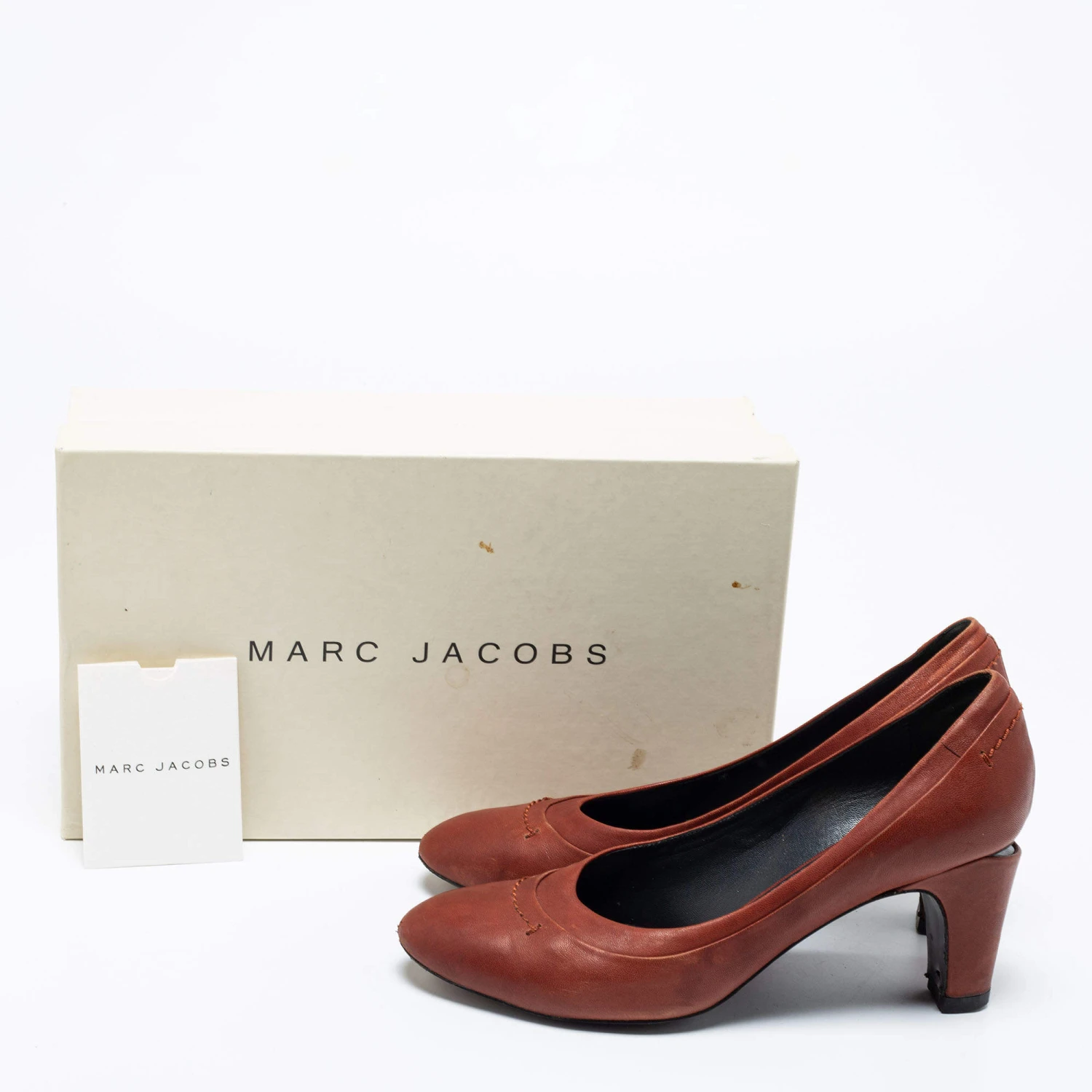 Marc Jacobs Brown Leather Round Toe Pumps Size 36.5 For Women 9 Marc Jacobs Brown Leather Round Toe Pumps Size 36.5 For Women - Image 9
