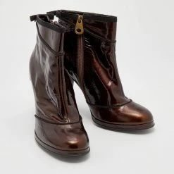 Marc Jacobs Metallic Bronze Patent Leather Ankle Length Boots Size 40.5 For Women -Marc Jacobs shop luxury women marc jacobs used shoes p666358 005