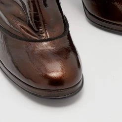 Marc Jacobs Metallic Bronze Patent Leather Ankle Length Boots Size 40.5 For Women -Marc Jacobs shop luxury women marc jacobs used shoes p666358 006