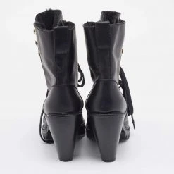Marc Jacobs Black Leather Fur Lined Ankle Length Boots Size 41 For Women -Marc Jacobs shop luxury women marc jacobs used shoes p668859 010