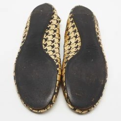 Marc Jacobs Gold/Black Houndstooth Print Suede Bow Ballet Flats Size 40 For Women -Marc Jacobs shop luxury women marc jacobs used shoes p681141 007