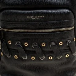 Marc Jacobs Black Leather Grommet Biker Backpack For Women -Marc Jacobs shop luxury women marc jacobs used travel p153555 0005