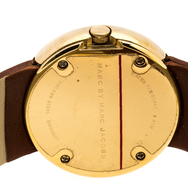 Marc By Marc Jacobs White Yellow Gold Plated MBM8520 Women's Wristwatch 33 Mm For Women 4 Marc By Marc Jacobs White Yellow Gold Plated MBM8520 Women's Wristwatch 33 Mm For Women - Image 4
