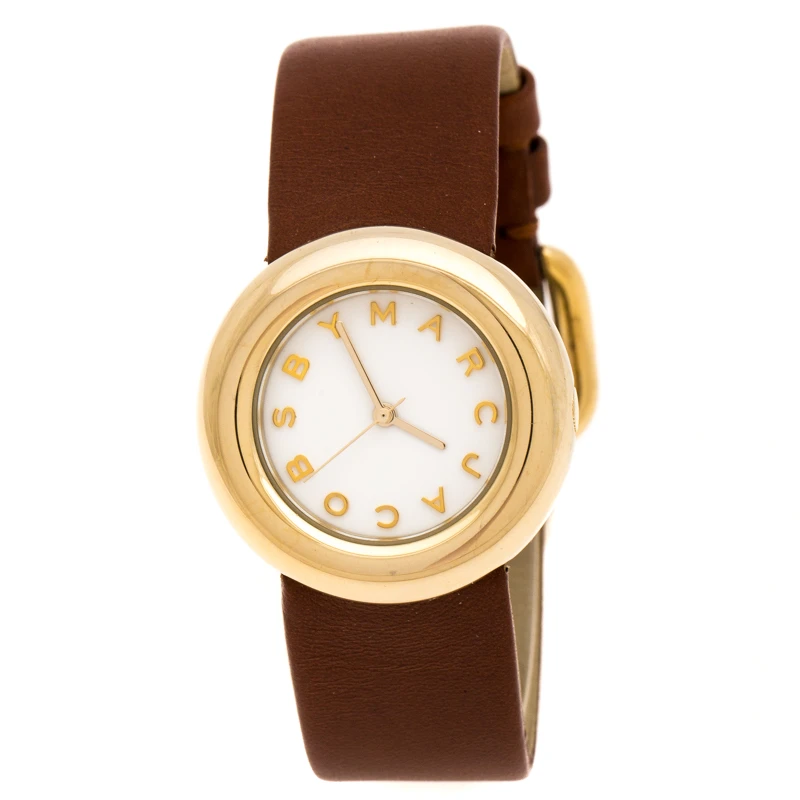 Marc By Marc Jacobs White Yellow Gold Plated MBM8520 Women's Wristwatch 33 Mm For Women 1 Marc By Marc Jacobs White Yellow Gold Plated MBM8520 Women's Wristwatch 33 Mm For Women