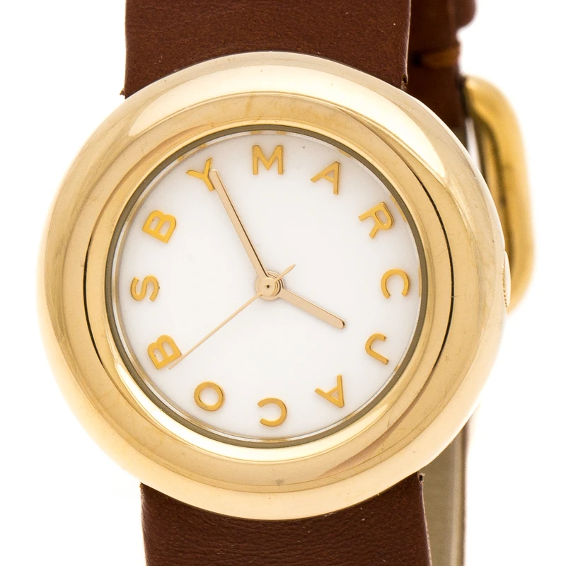 Marc By Marc Jacobs White Yellow Gold Plated MBM8520 Women's Wristwatch 33 Mm For Women 3 Marc By Marc Jacobs White Yellow Gold Plated MBM8520 Women's Wristwatch 33 Mm For Women - Image 3