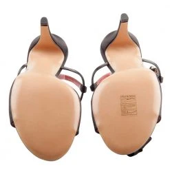 Marc Jacobs Black Satin And Leather Trim T Strap Flower Detail Open Toe Sandals Size 36 For Women -Marc Jacobs shop luxury women used shoes p205958 004